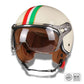 Casque moto Rétro Vintage Italia | Rétro Chopper Blanc, Vert, Rouge