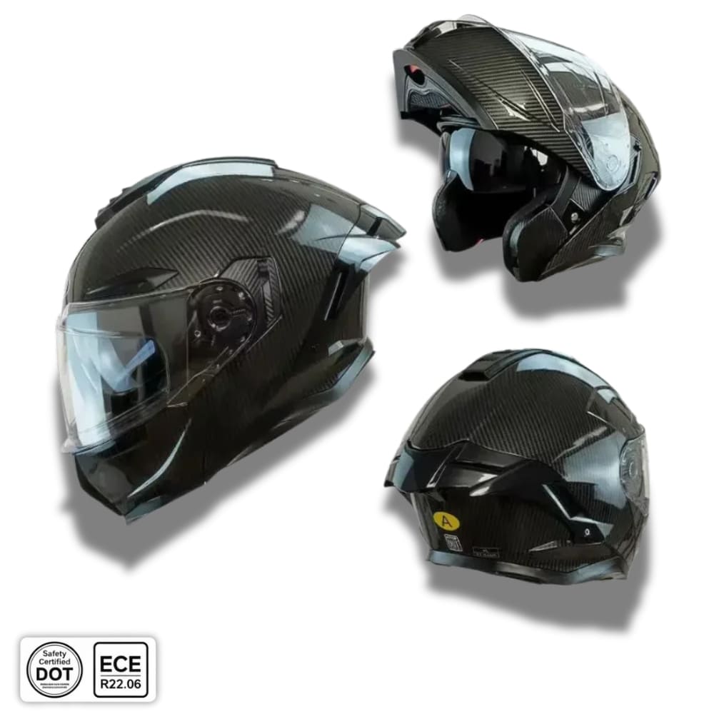 Casque moto Bluetooth intelligent avec protection auditive | Carbon Black