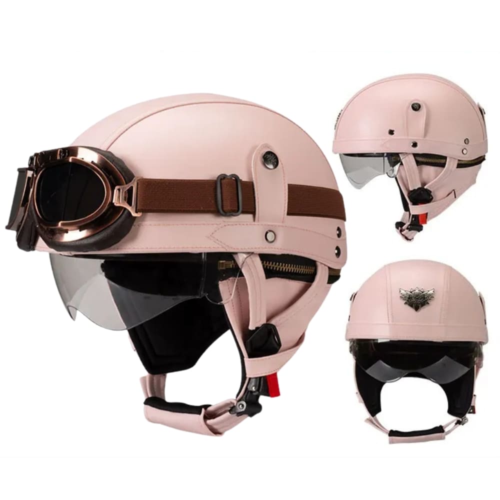 Casque moto Vintage avec Lunette | Livraison Gratuite | 3 CADEAUX OFFERT