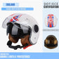 Casque Moto Retro Vintage Blanc  |  Double Visière