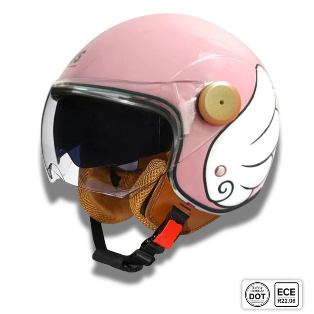 Casque moto Femme Retro Vintage "Angel Slump" | Open Face