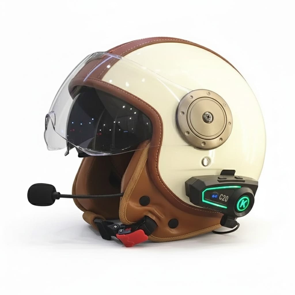 Casque Moto Retro Vintage Bluetooth Integrer | Intercom 4eme Generation