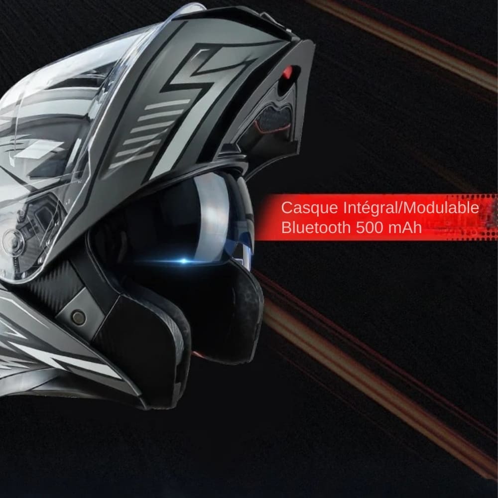 Casque moto Bluetooth intelligent avec protection auditive | Carbon Black