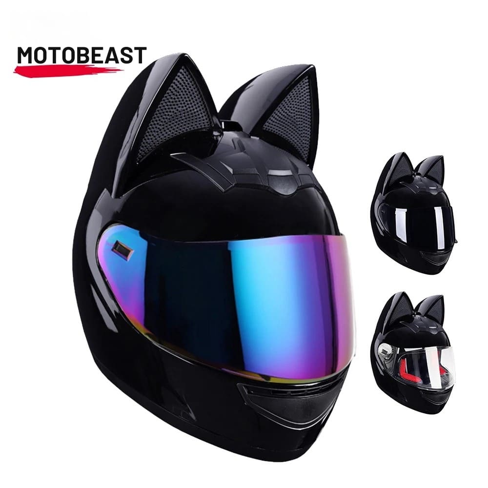 Casque moto Femme Oreille de Chat Noir | Integrale
