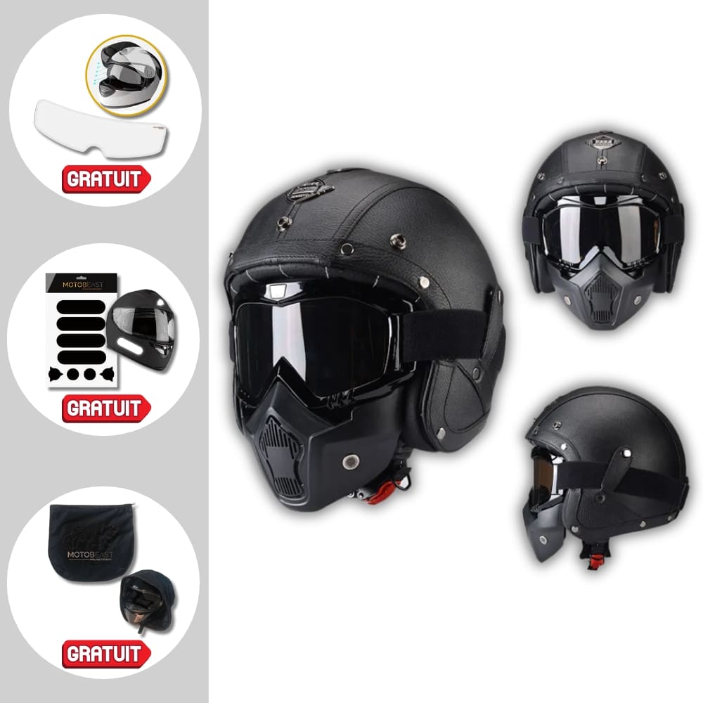 Casque moto Jet/Scorpion Retro Vintage 100% Modulable