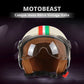 Casque moto Rétro Vintage Italia | Rétro Chopper Blanc, Vert, Rouge
