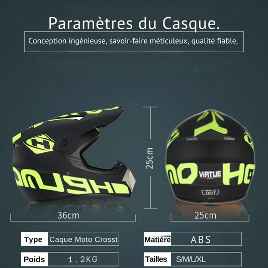 Casque de Moto Cross intégral moto tout-terrain