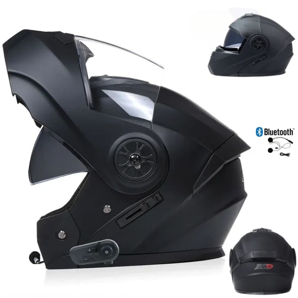 Casque moto Modulable Bluetooth | Noir-Gold | MotoBeast