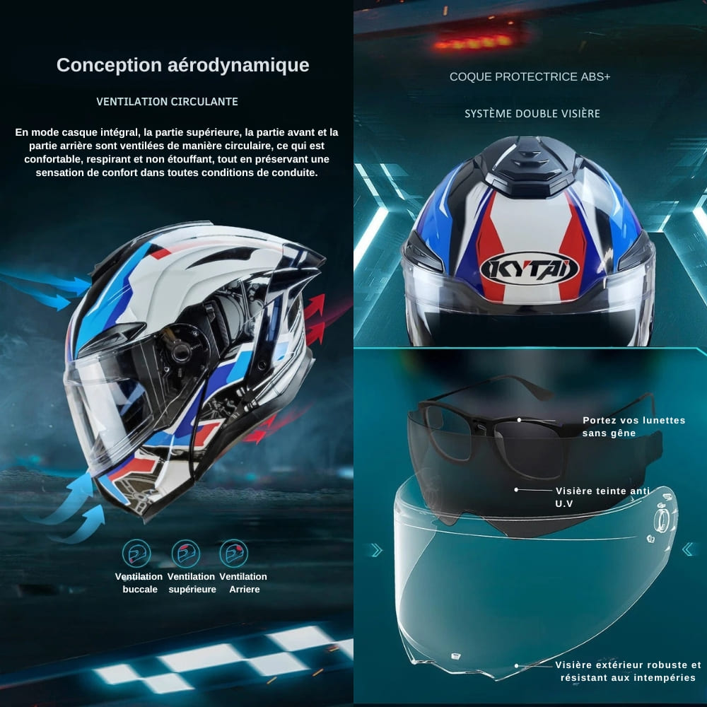 Casque moto Bluetooth intelligent avec protection auditive | Carbon Black