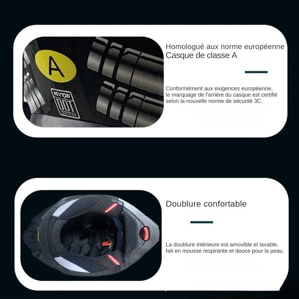 Casque moto Bluetooth intelligent avec protection auditive | Carbon Black