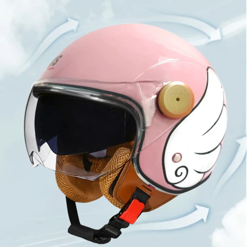 Casque moto Femme Retro Vintage "Angel Slump" | Open Face