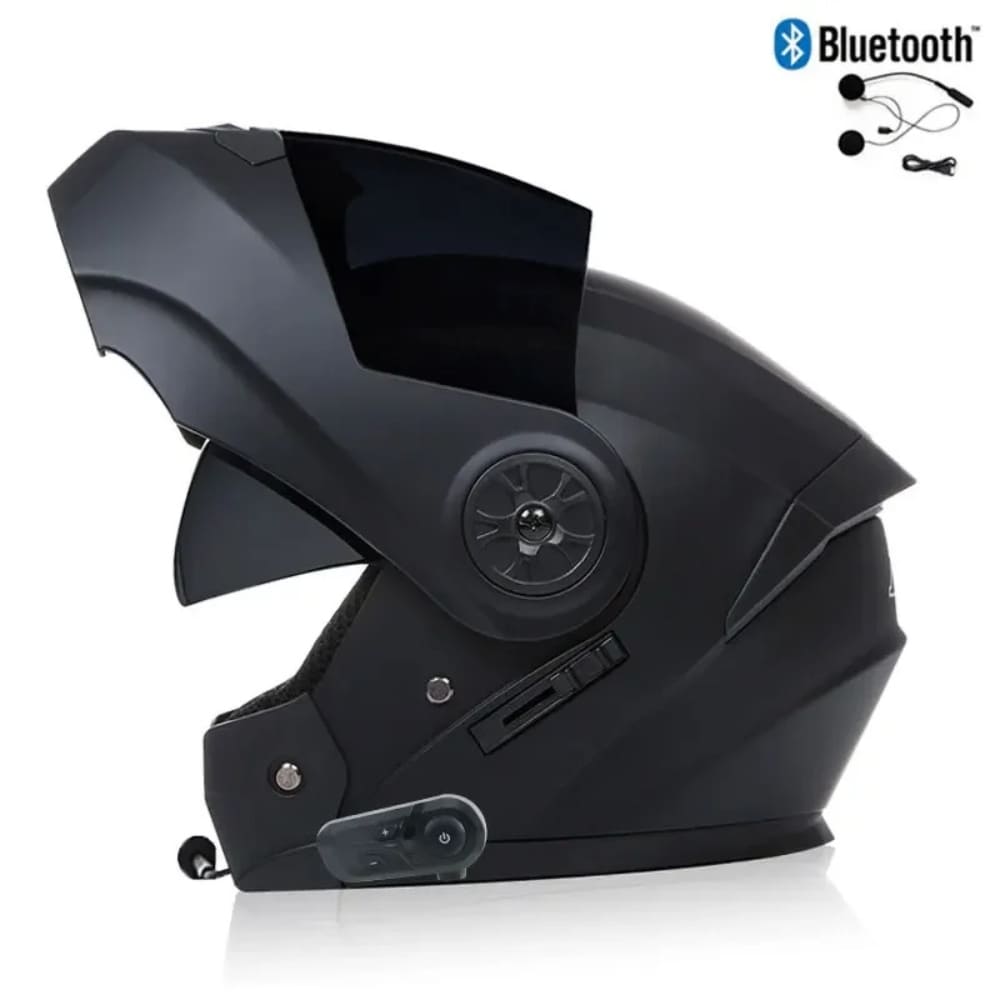 Casque moto Modulable Bluetooth | Noir-Gold | MotoBeast