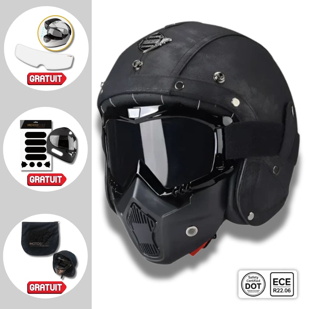Casque moto Jet/Scorpion Retro Vintage 100% Modulable