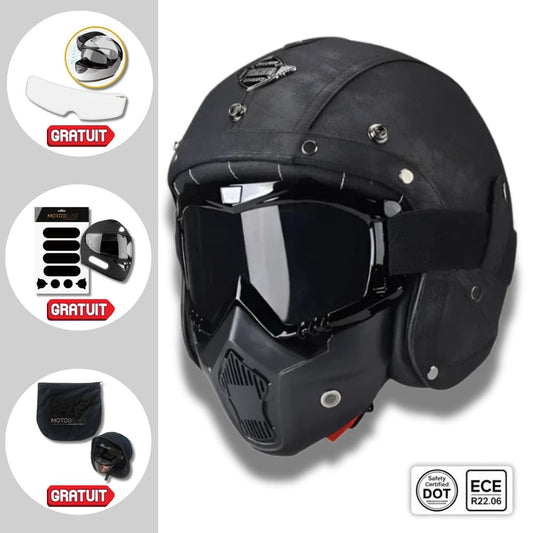 Casque Moto Vintage Demi-jet – Style Rétro – Certifié ECE/DOT – Taille M (55-57 Cm) – Rose – Visière Double Couche – Pour Homme Et Femme - 5