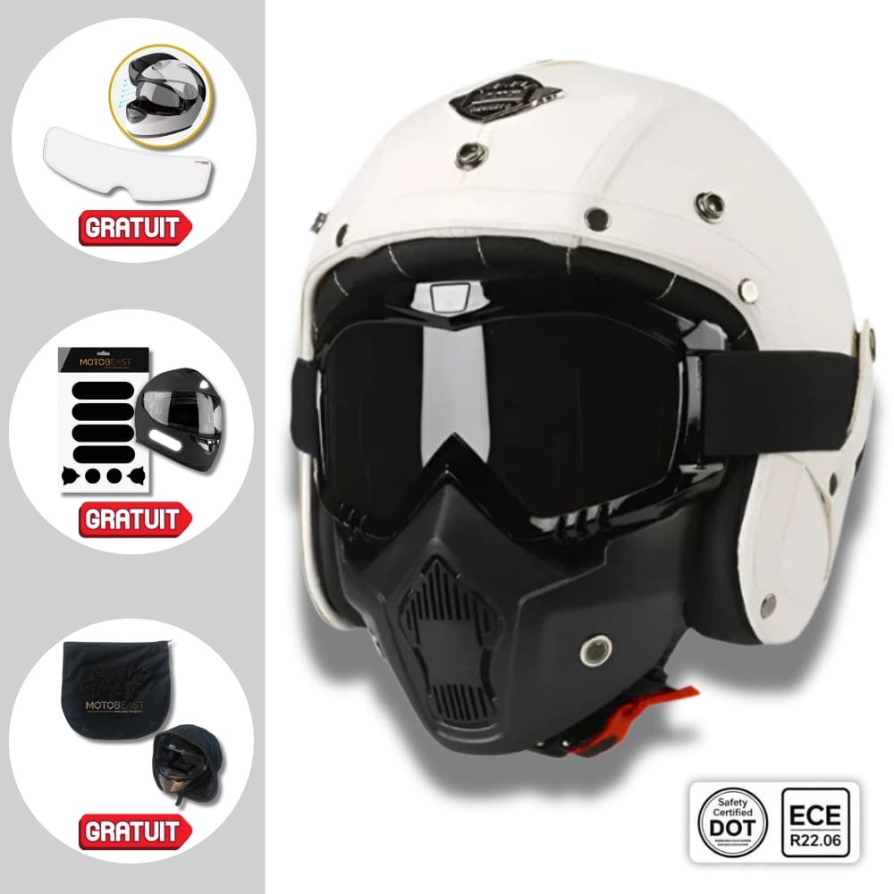 Casque moto Jet/Scorpion Retro Vintage 100% Modulable