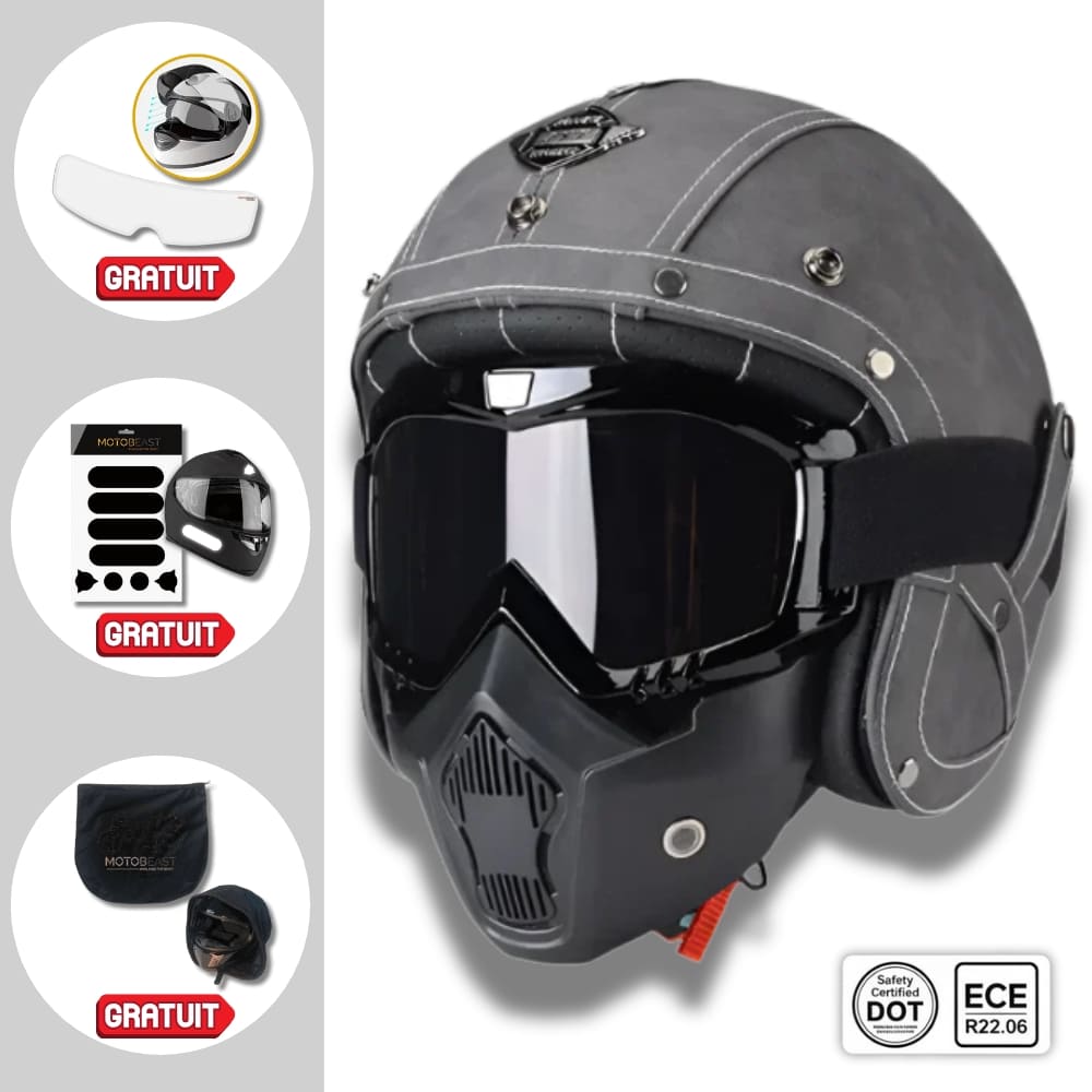 Casque moto Jet/Scorpion Retro Vintage 100% Modulable