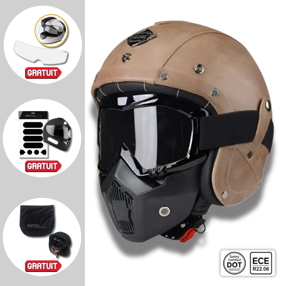 Casque moto Jet/Scorpion Retro Vintage 100% Modulable