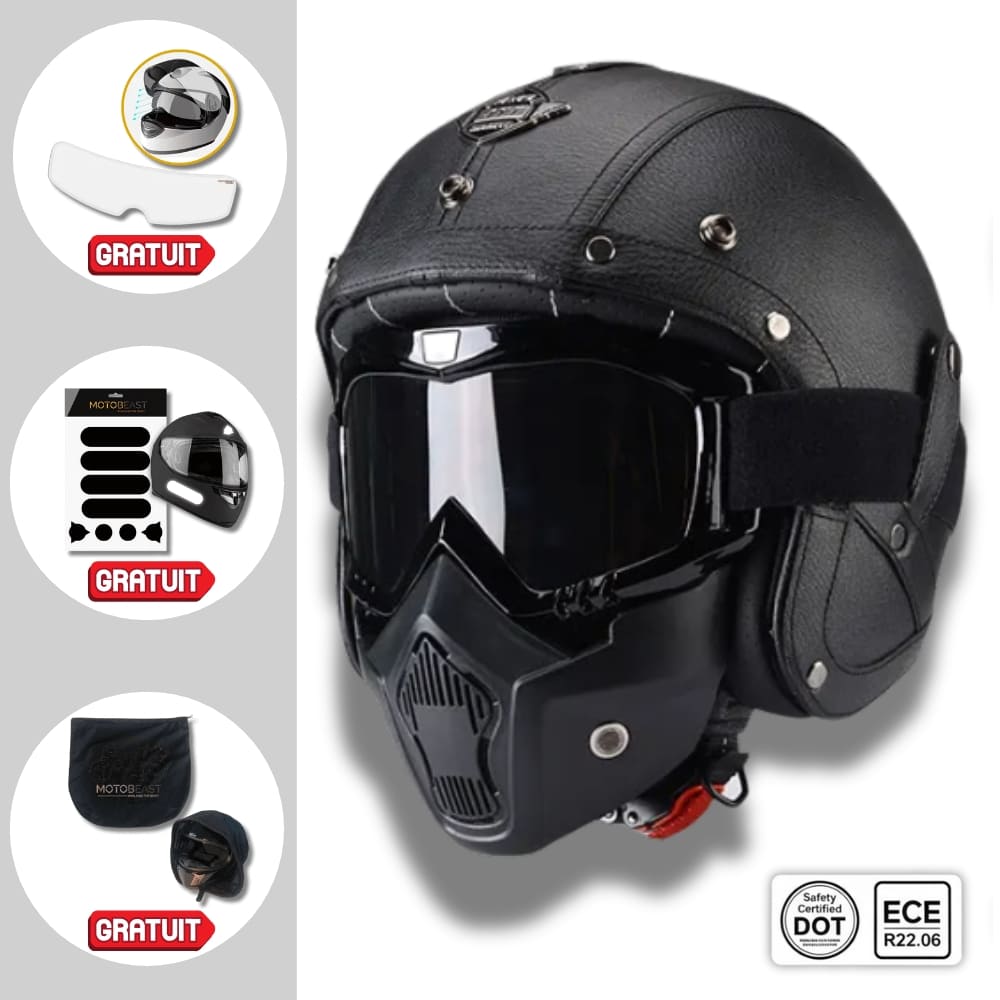 Casque moto Jet/Scorpion Retro Vintage 100% Modulable