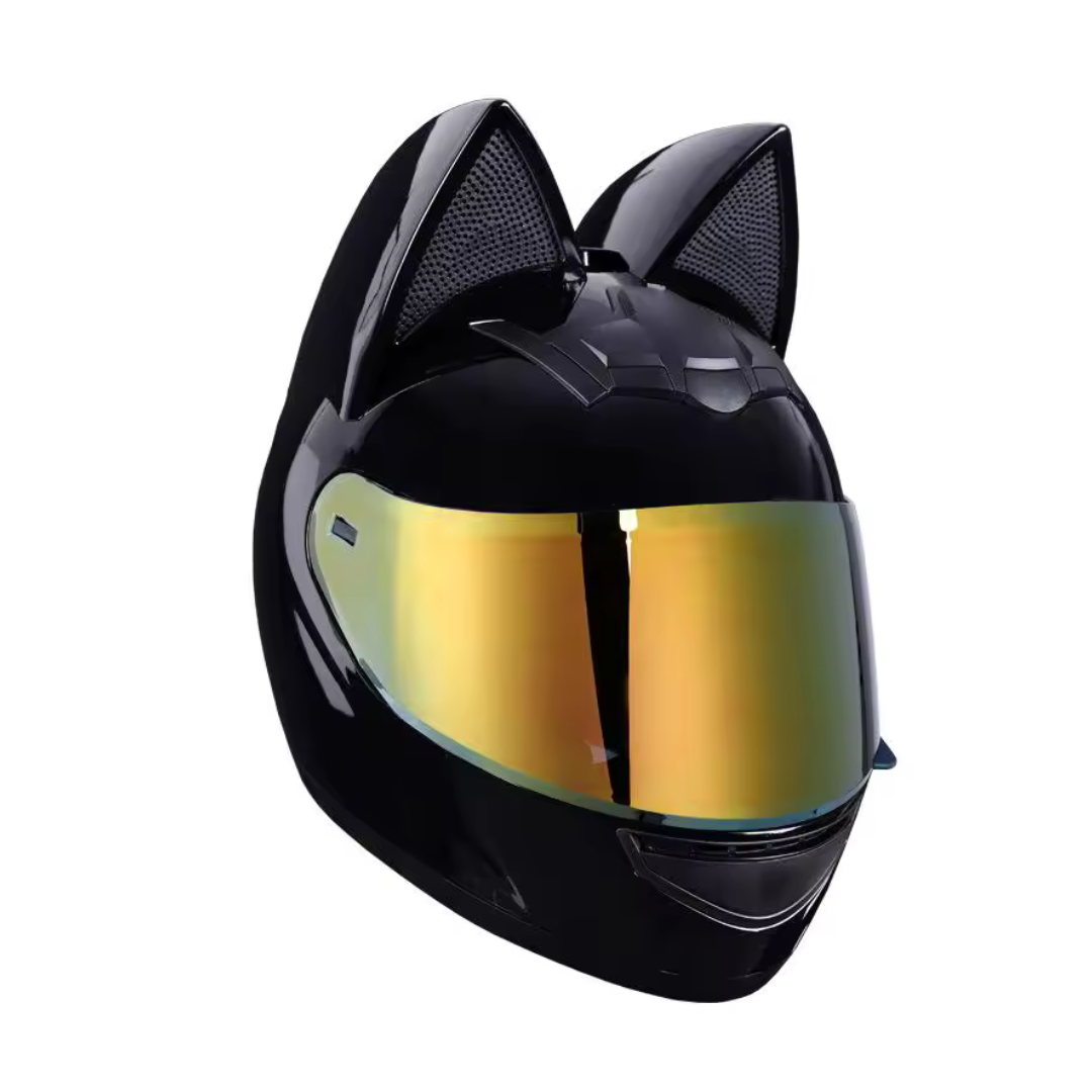 Casque Intégral Moto Avec Oreilles De Chat - Certification ECE, Lentille Noire, Taille M (54-56cm), Inclut Masque Et Gants - 11