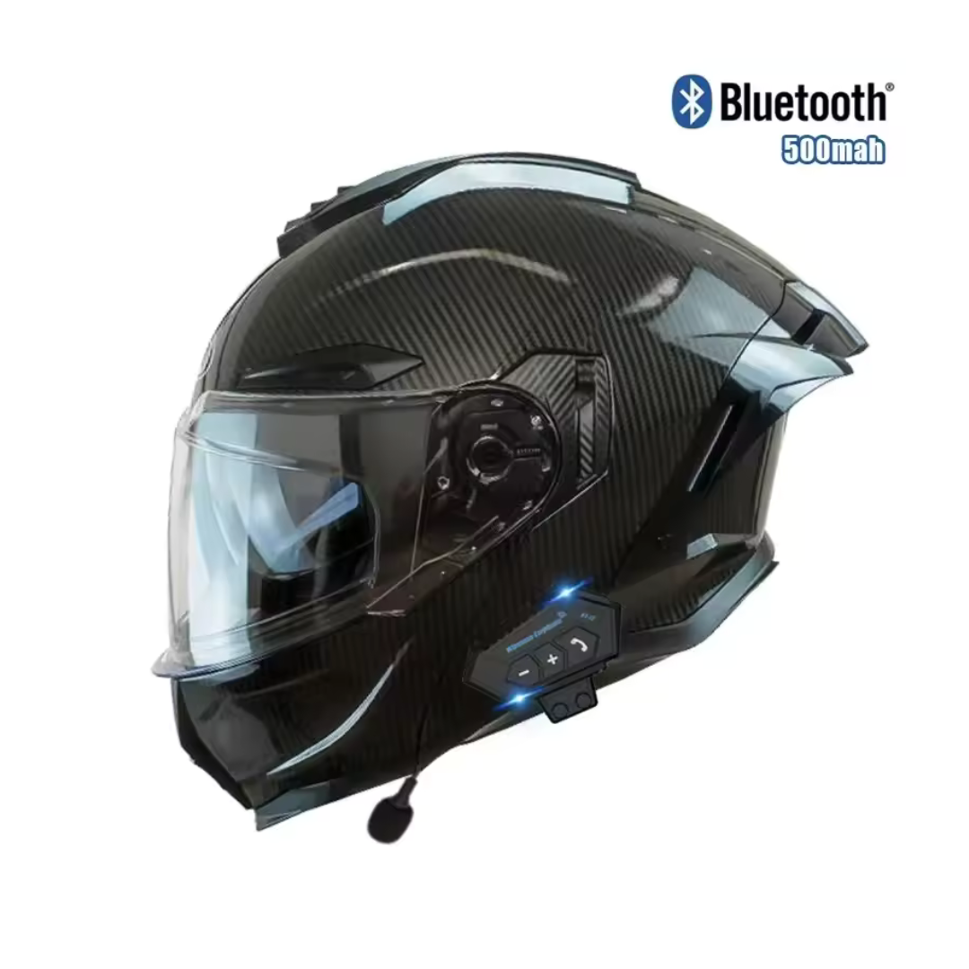 Casque moto Bluetooth intelligent avec protection auditive | Carbon Black