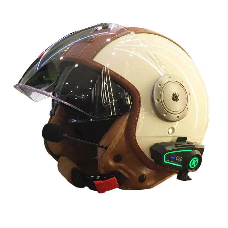 Casque Moto Retro Vintage Bluetooth Integrer | Intercom 4eme Generation