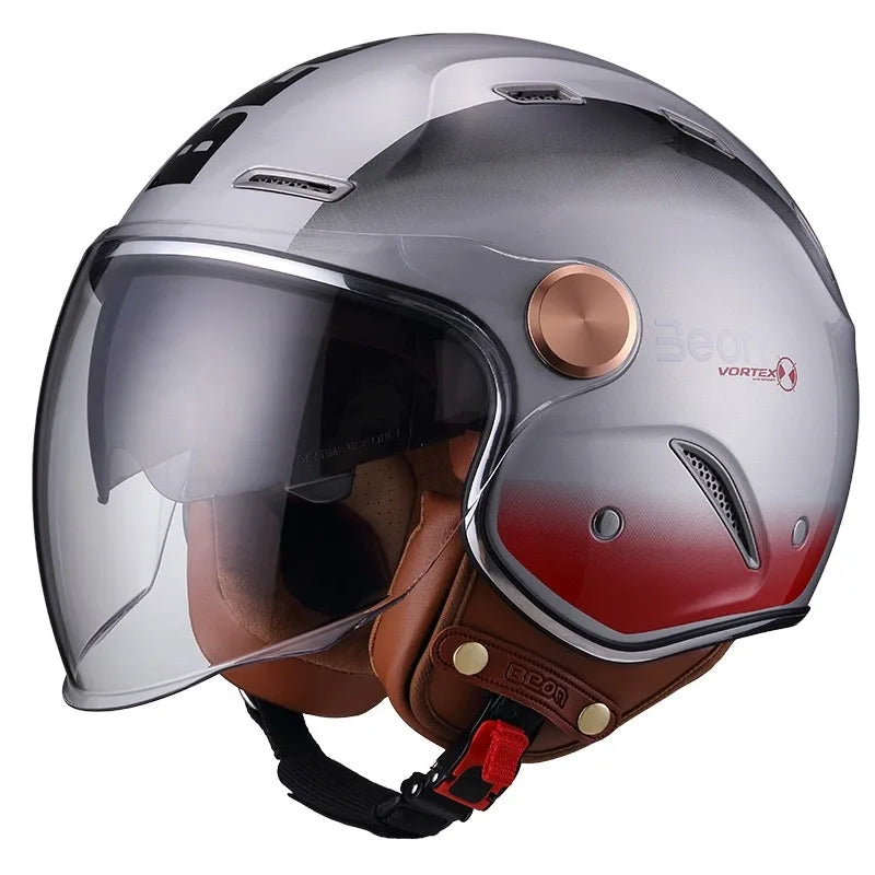 Casque Jet moto Femme double Visière | BEON MotoBeast