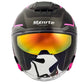 Casque moto Femme Noir & Rose Visière teinté