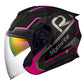 Casque moto Femme Noir & Rose Visière teinté